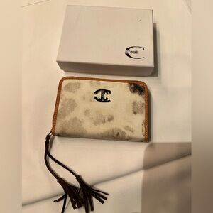Just Cavalli zip wallet cream brown giraffe roberto Cavalli